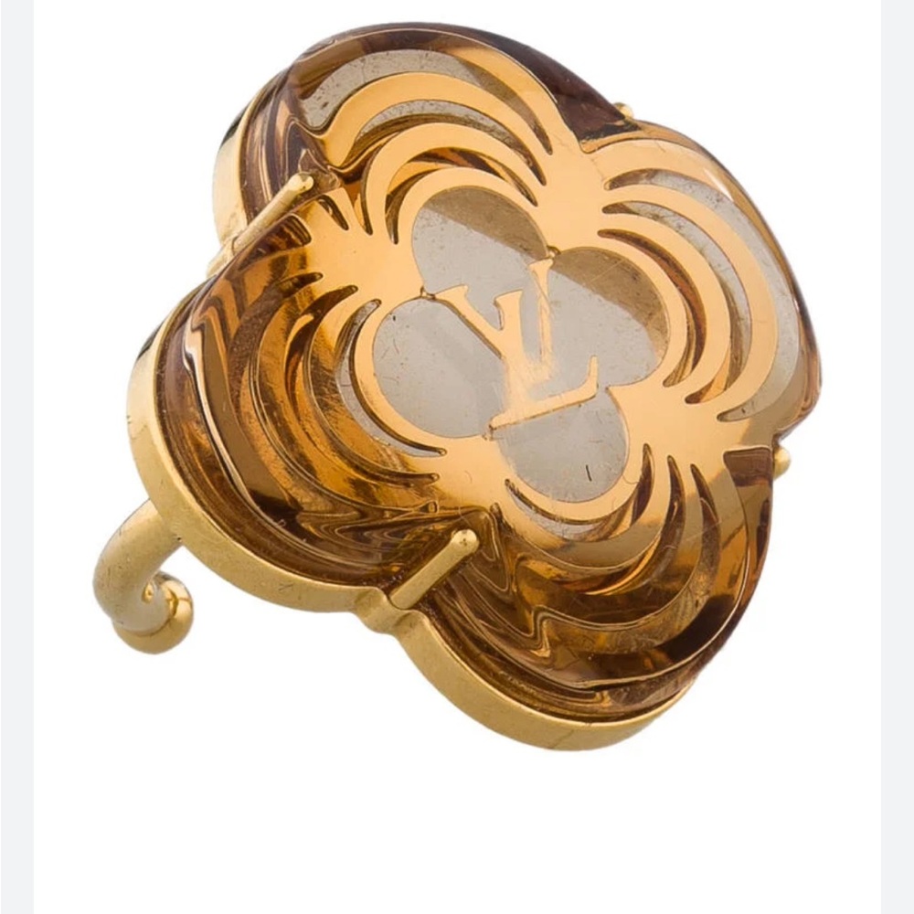 Louis Vuitton Gold and Brown Ring